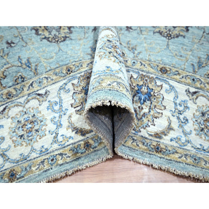 Oushak And Peshawar Wool Hand Knotted Rug Blue 5.11x9.1 -O076137