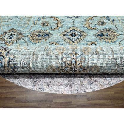 Oushak And Peshawar Wool Hand Knotted Rug Blue 6.1x6.1 -O076139