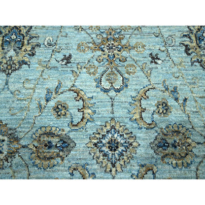 Oushak And Peshawar Wool Hand Knotted Rug Blue 6.1x6.1 -O076139