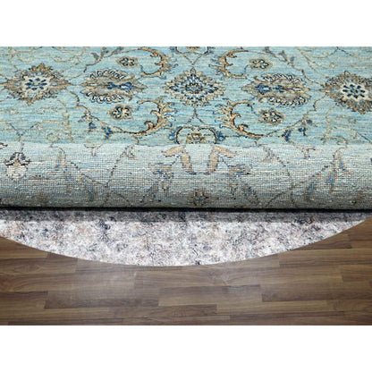 Oushak And Peshawar Wool Hand Knotted Rug Blue 7.11x8.0 -O076140