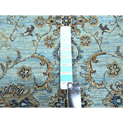 Oushak And Peshawar Wool Hand Knotted Rug Blue 7.11x8.0 -O076140