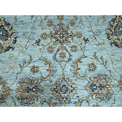 Oushak And Peshawar Wool Hand Knotted Rug Blue 7.11x8.0 -O076140