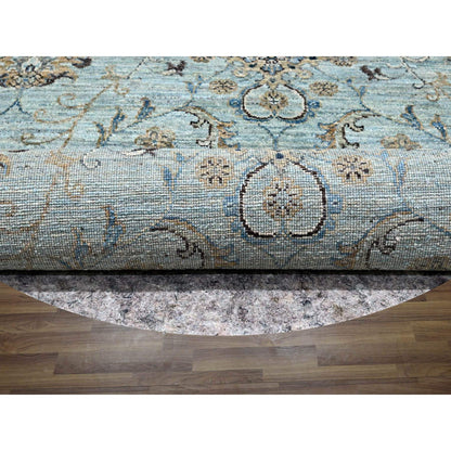 Oushak And Peshawar Wool Hand Knotted Rug Blue 8.11x9.0 -O076142