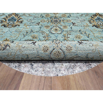 Oushak And Peshawar Wool Hand Knotted Rug Blue 7.1x7.1 -O076144