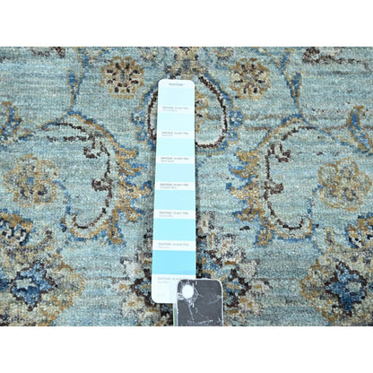 Oushak And Peshawar Wool Hand Knotted Rug Blue 7.1x7.1 -O076144