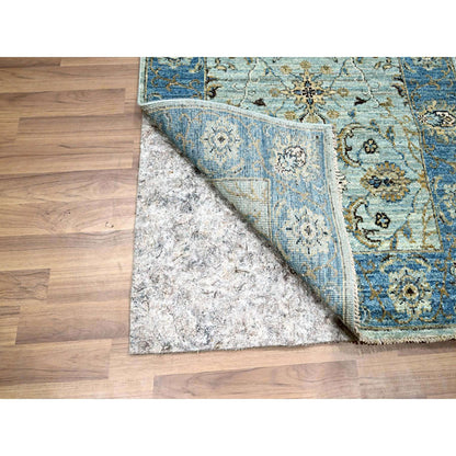 Oushak And Peshawar Wool Hand Knotted Rug Blue 2.7x8.1 -O076145