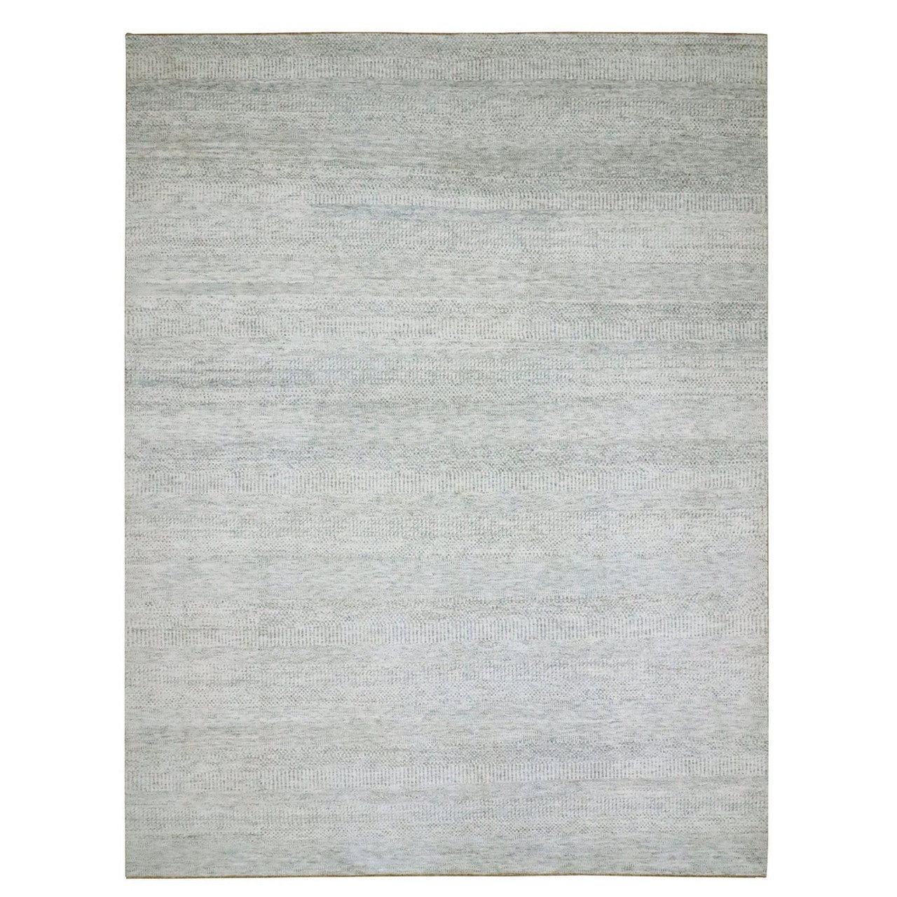 Modern and Contemporary Wool Hand Knotted Rug Ivory 9.1x12.0 -O076146