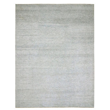Modern and Contemporary Wool Hand Knotted Rug Ivory 9.1x12.0 -O076146