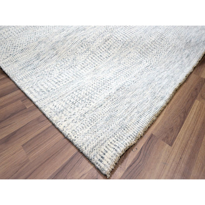 Modern and Contemporary Wool Hand Knotted Rug Ivory 9.1x12.0 -O076146