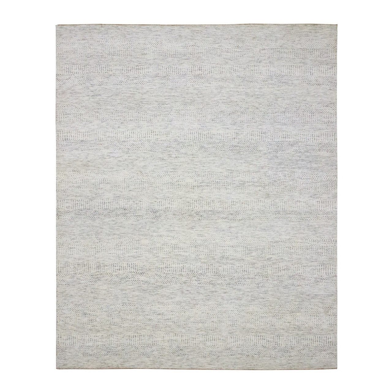 Modern and Contemporary Wool Hand Knotted Rug Ivory 8.2x10.0 -O076147