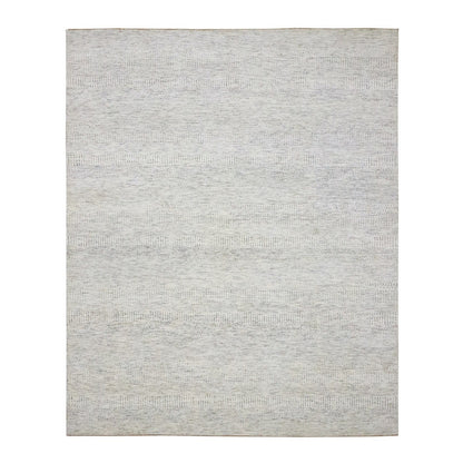 Modern and Contemporary Wool Hand Knotted Rug Ivory 8.2x10.0 -O076147