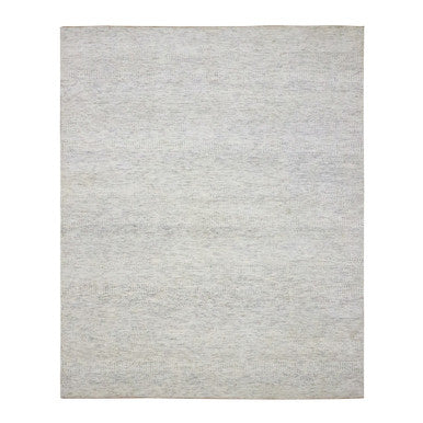 Modern and Contemporary Wool Hand Knotted Rug Ivory 8.2x10.0 -O076147