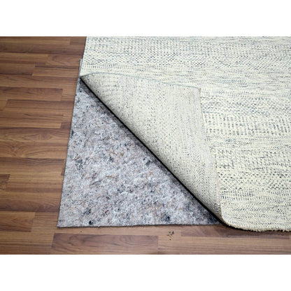 Modern and Contemporary Wool Hand Knotted Rug Ivory 8.2x10.0 -O076147
