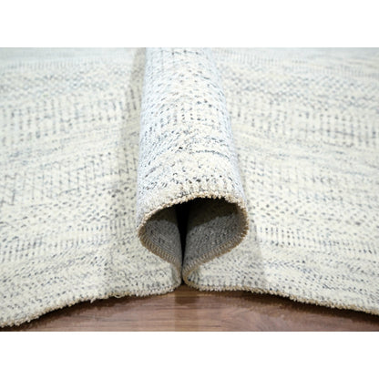 Modern and Contemporary Wool Hand Knotted Rug Ivory 8.2x10.0 -O076147