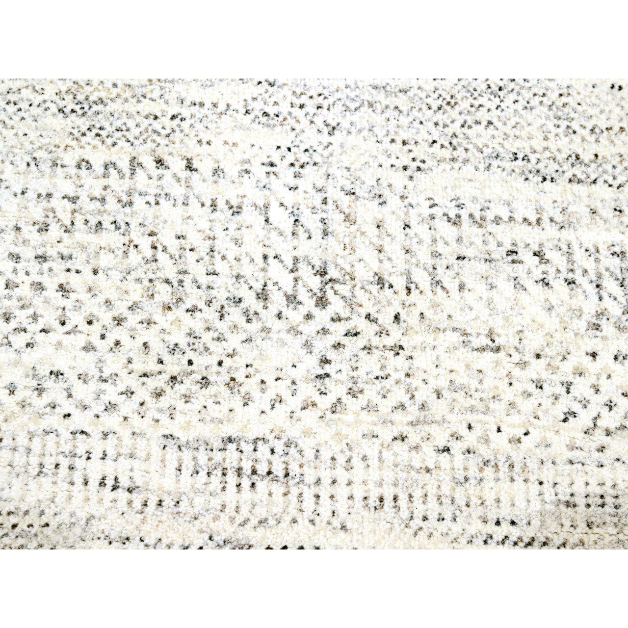Modern and Contemporary Wool Hand Knotted Rug Ivory 8.2x10.0 -O076147