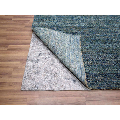 Modern and Contemporary Wool Hand Knotted Rug Blue 9.0x12.1 -O076148