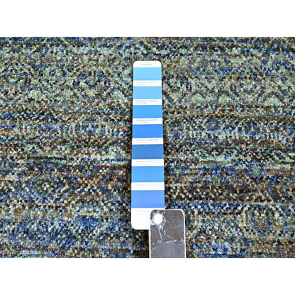 Modern and Contemporary Wool Hand Knotted Rug Blue 9.0x11.10 -O076149