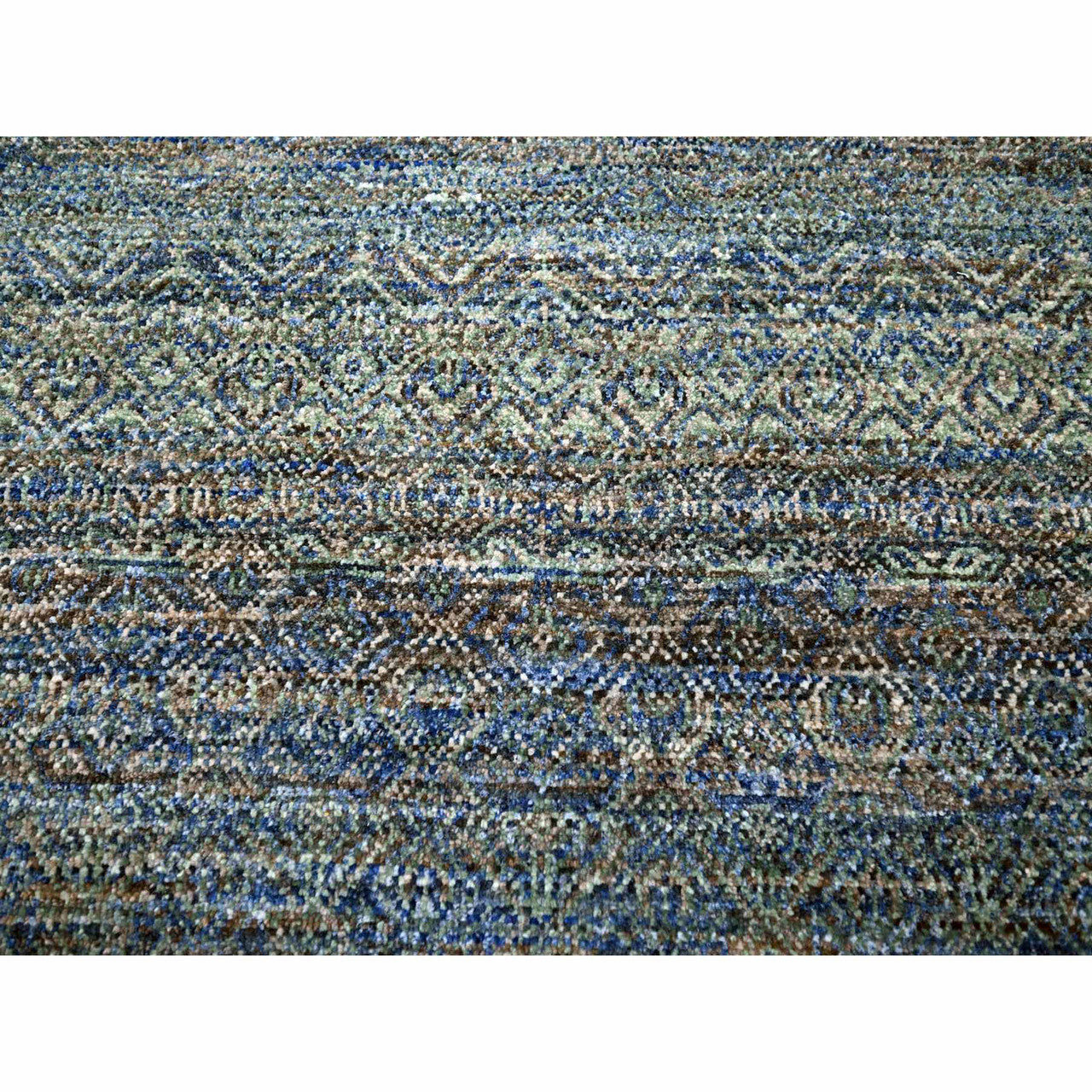 Modern and Contemporary Wool Hand Knotted Rug Blue 9.0x11.10 -O076149