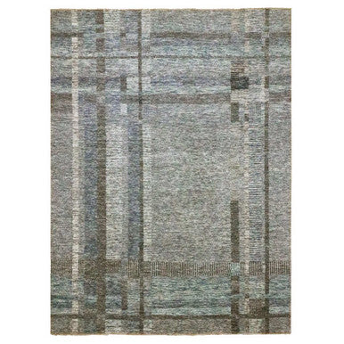 Modern and Contemporary Wool Hand Knotted Rug Blue 9.0x12.1 -O076152