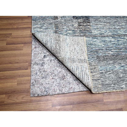 Modern and Contemporary Wool Hand Knotted Rug Blue 9.0x12.1 -O076152