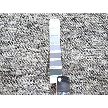 Modern and Contemporary Wool Hand Knotted Rug Blue 9.0x12.1 -O076152
