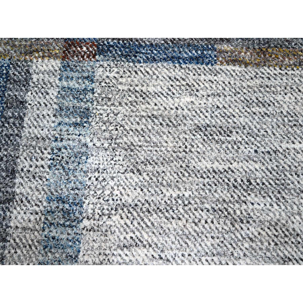Modern and Contemporary Wool Hand Knotted Rug Ivory 9.0x12.1 -O076153
