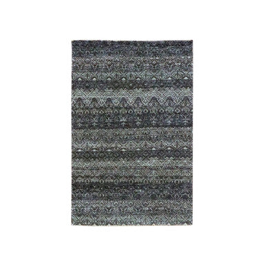 Modern and Contemporary Wool Hand Knotted Rug Grey 3.1x4.11 -O076156