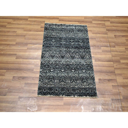 Modern and Contemporary Wool Hand Knotted Rug Grey 2.0x3.0 -O076157