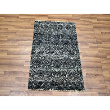 Modern and Contemporary Wool Hand Knotted Rug Grey 2.0x2.11 -O076158