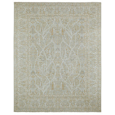 Fine Oriental Wool Hand Knotted Rug Grey 12.0x15.1 -O076159