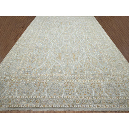 Fine Oriental Wool Hand Knotted Rug Grey 12.0x15.1 -O076159