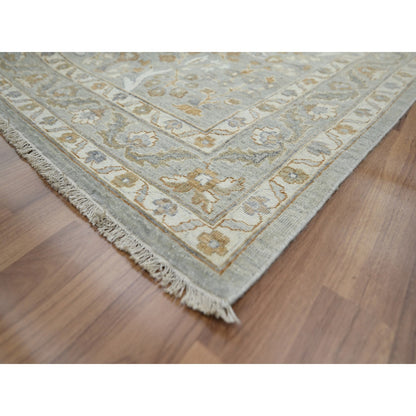 Fine Oriental Wool Hand Knotted Rug Grey 12.0x15.1 -O076159