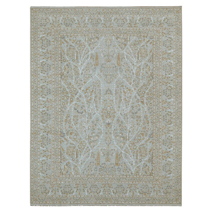 Fine Oriental Wool Hand Knotted Rug Grey 9.2x12.0 -O076160