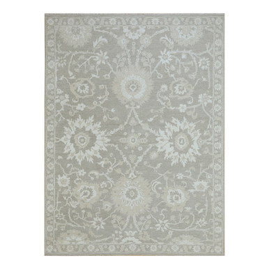 Oushak And Peshawar Wool Hand Knotted Rug Grey 9.1x12.3 -O076163