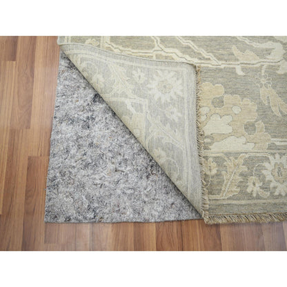 Oushak And Peshawar Wool Hand Knotted Rug Grey 9.1x12.3 -O076163