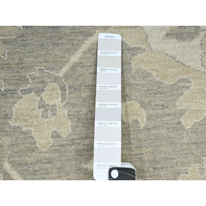 Oushak And Peshawar Wool Hand Knotted Rug Grey 9.1x12.3 -O076163