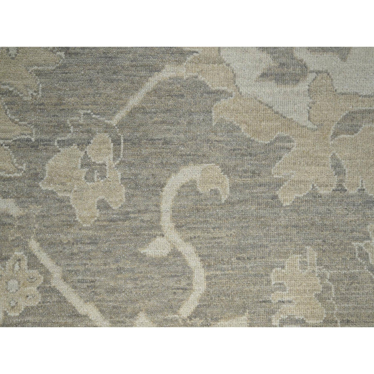 Gray 9'1" x 12'3" Oushak And Peshawar Hand knotted Wool Rug - Sku: O076163
