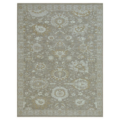 Oushak And Peshawar Wool Hand Knotted Rug Grey 8.11x11.10 -O076164