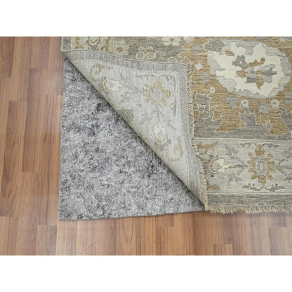 Oushak And Peshawar Wool Hand Knotted Rug Grey 8.11x11.10 -O076164