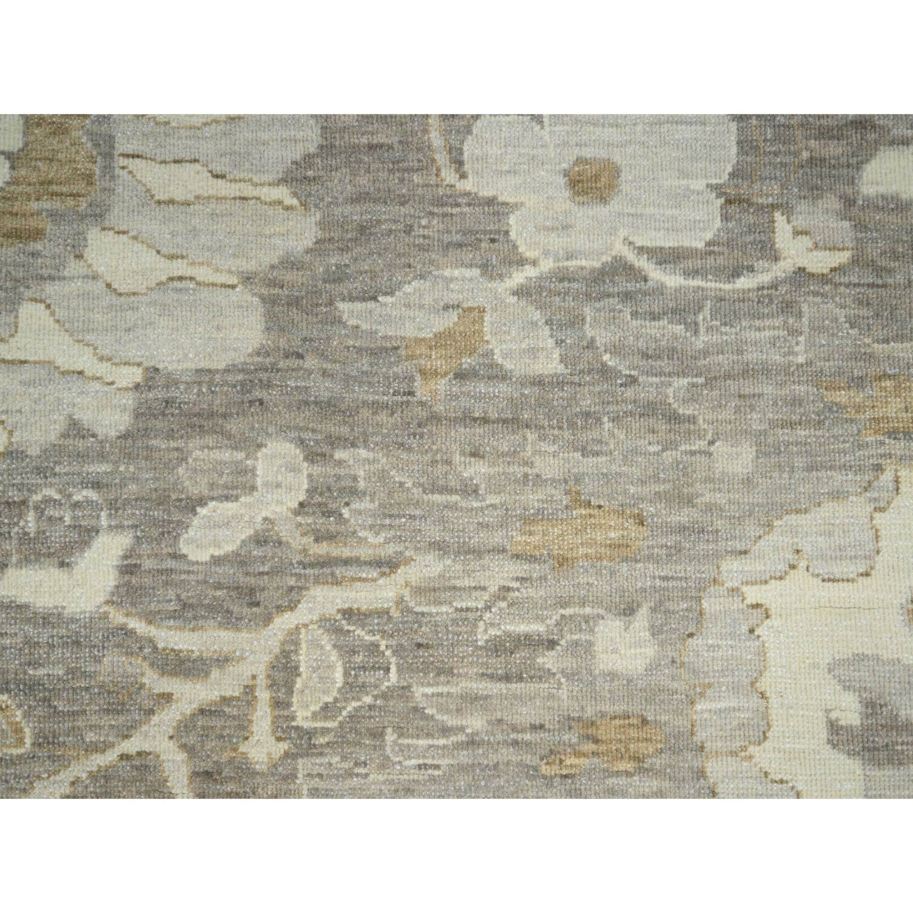Gray 8'11" x 11'10" Oushak And Peshawar Hand knotted Wool Rug - Sku: O076164