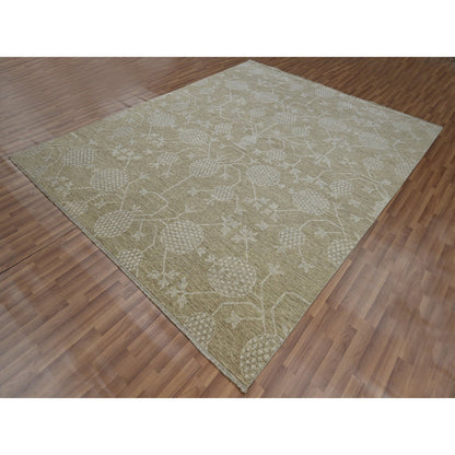Oushak And Peshawar Wool Hand Knotted Rug Brown 8.1x10.1 -O076166