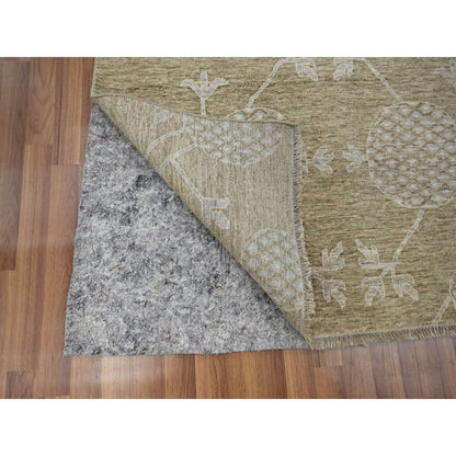 Oushak And Peshawar Wool Hand Knotted Rug Brown 8.1x10.1 -O076166