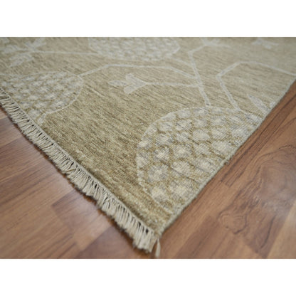 Oushak And Peshawar Wool Hand Knotted Rug Brown 8.1x10.1 -O076166