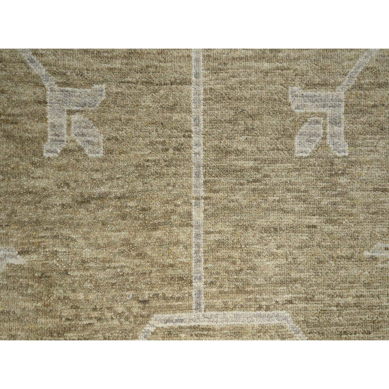 Brown 8'1" x 10'1" Oushak And Peshawar Hand knotted Wool Rug - Sku: O076166