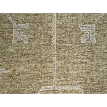 Oushak And Peshawar Wool Hand Knotted Rug Brown 8.1x10.1 -O076166