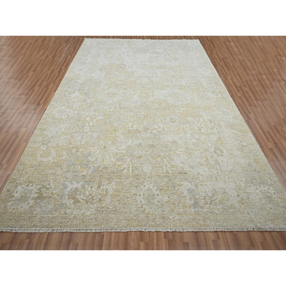 Oushak And Peshawar Wool Hand Knotted Rug Beige 9.1x12.2 -O076168