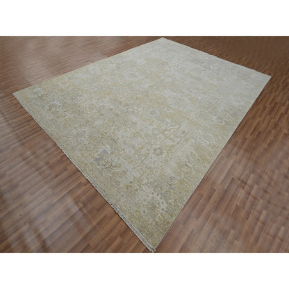 Oushak And Peshawar Wool Hand Knotted Rug Beige 9.1x12.2 -O076168