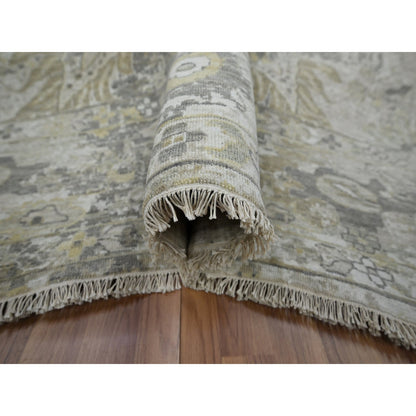 Oushak And Peshawar Wool Hand Knotted Rug Grey 9.2x12.5 -O076169