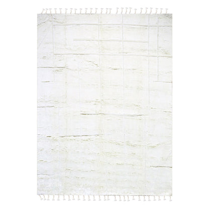 Tribal & Geometric Wool Hand Knotted Rug Ivory 10.1x14.0 -O076211