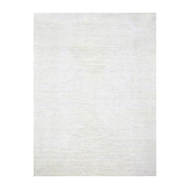 Modern and Contemporary Wool Hand Knotted Rug Ivory 9.0x12.0 -O076215